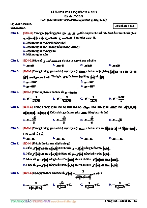 Đề ôn thi THPT Quốc gia môn Toán năm 2019 - Mã đề132 (Có đáp án)
